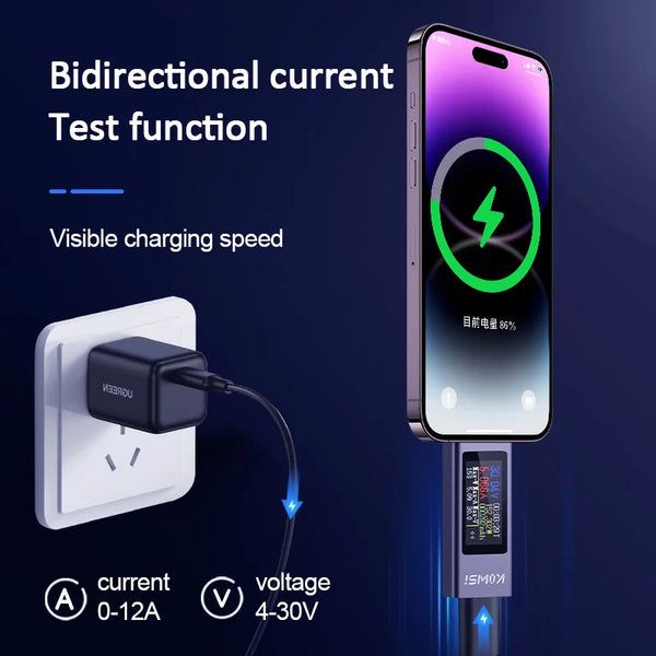 KWS-2302C bidirectional current test between charger and phone