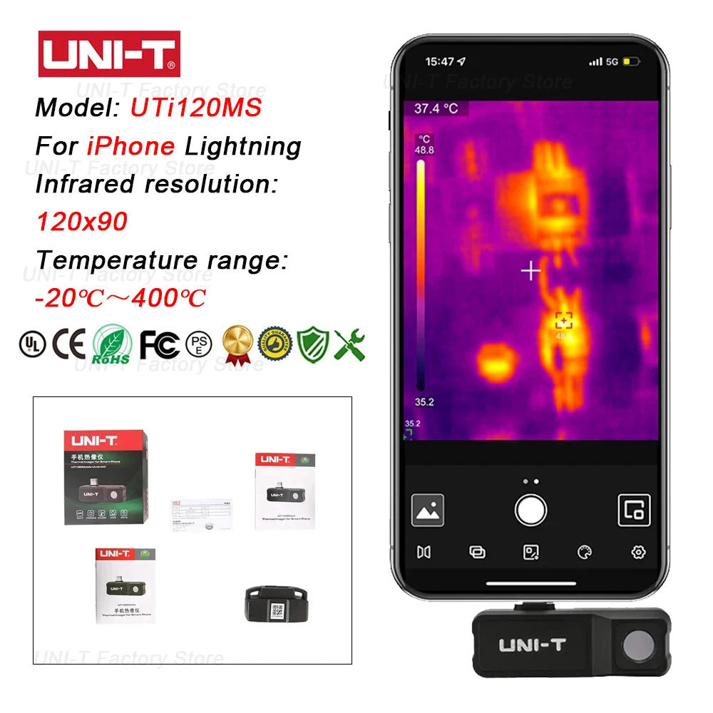 UNI-T UTi Mobile Thermal Camera Series for iOS & Android product view