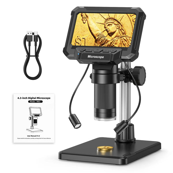 4.3-Inch 1000X Digital Microscope with 8 LED Lights product view