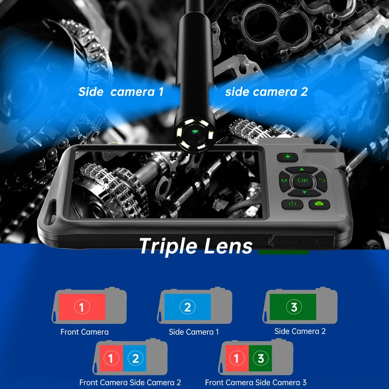 5-Inch 1080p Industrial Borescope with Single, Dual or Triple Lens detail image 5