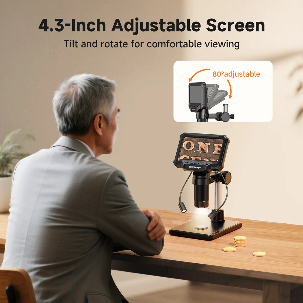 4.3-Inch 1000X Digital Microscope with 8 LED Lights detail image 5