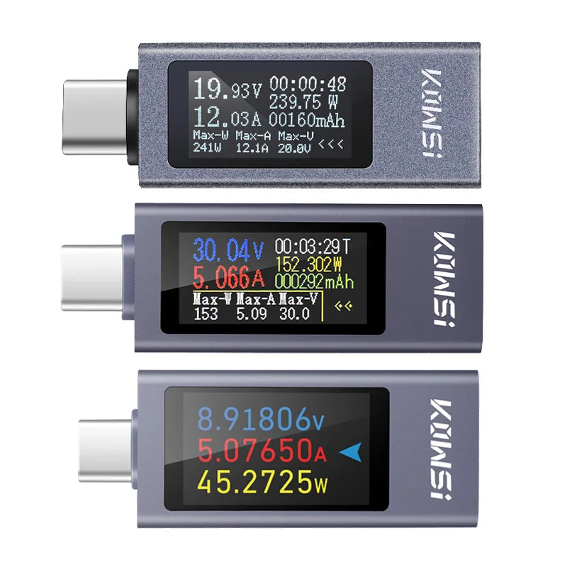 KWS-2301C, KWS-2302C and KWS-2303C USB-C power meter comparison
