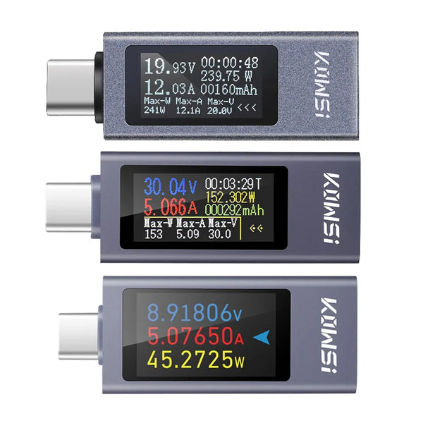 KWS-2301C, KWS-2302C and KWS-2303C USB-C power meter comparison