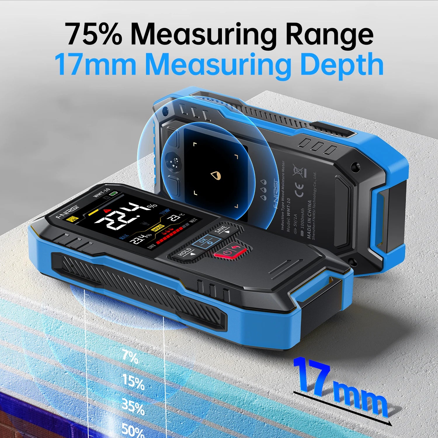 FNIRSI WMT-10 Pinless Moisture Meter | Wood & Wall Testing Secondary image