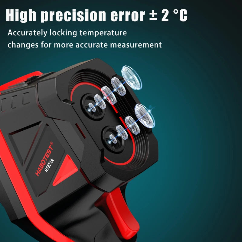 HABOTEST HT821A handheld thermal camera controls and display