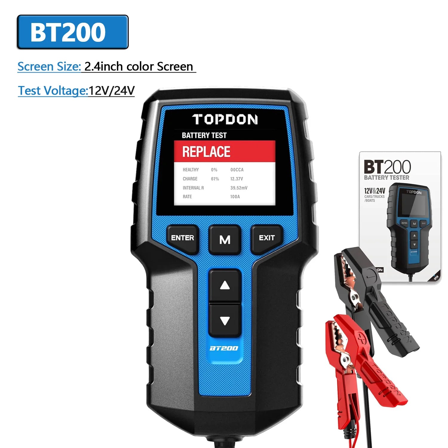 TOPDON BT100 / BT200 12V Battery Tester | 100–2000 CCA Secondary image