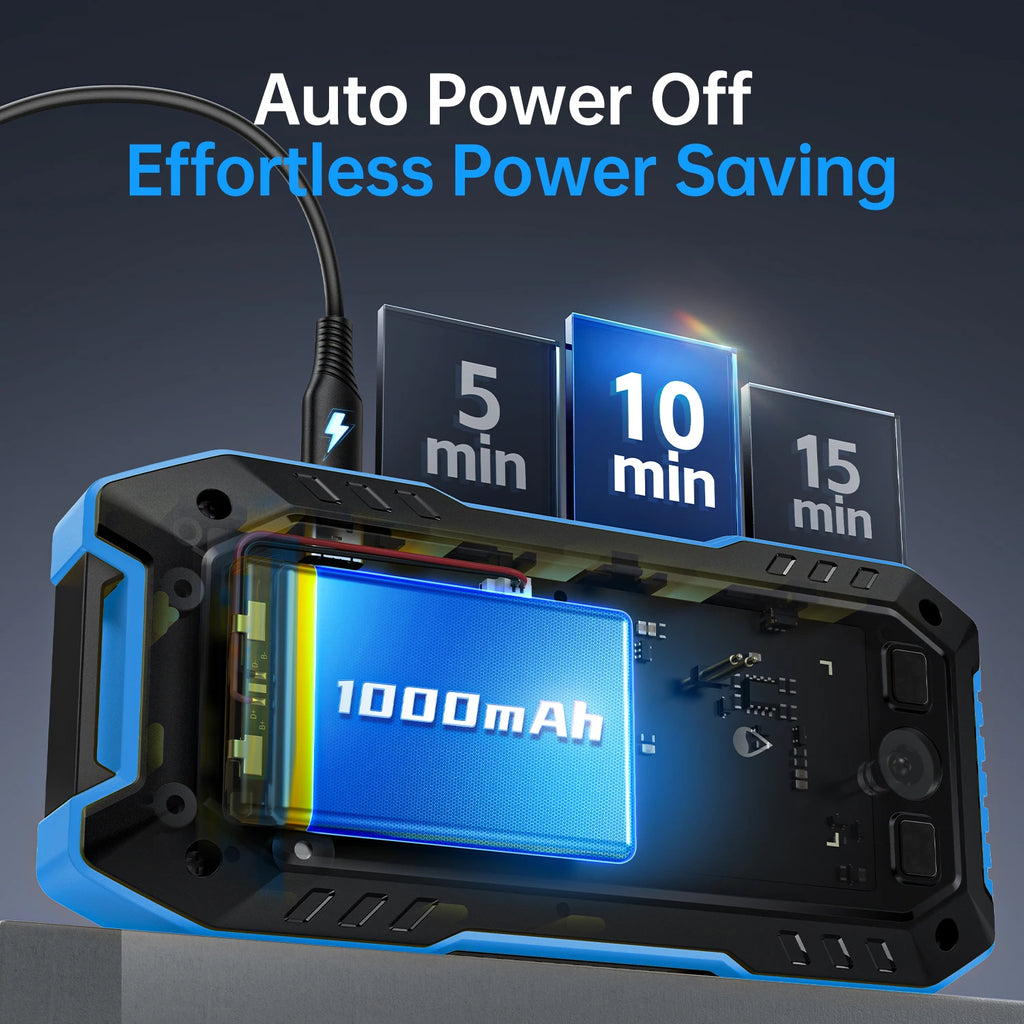 FNIRSI WMT-10 1000 mAh rechargeable battery and auto power-off settings