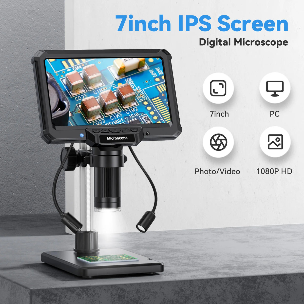 MK7 7-inch digital microscope feature overview