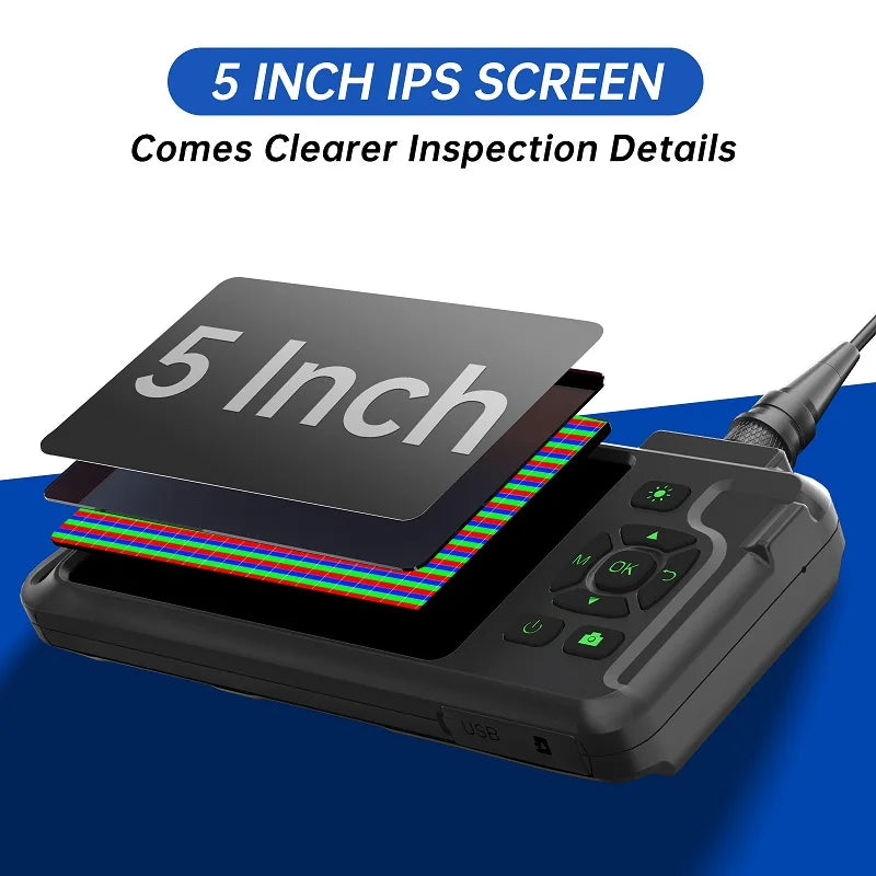 5-Inch 1080p Industrial Borescope with Single, Dual or Triple Lens detail image 3