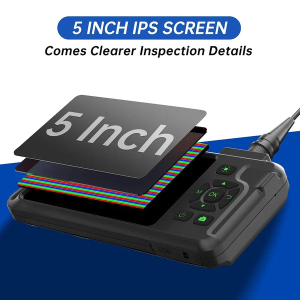 5-Inch 1080p Industrial Borescope with Single, Dual or Triple Lens detail image 3