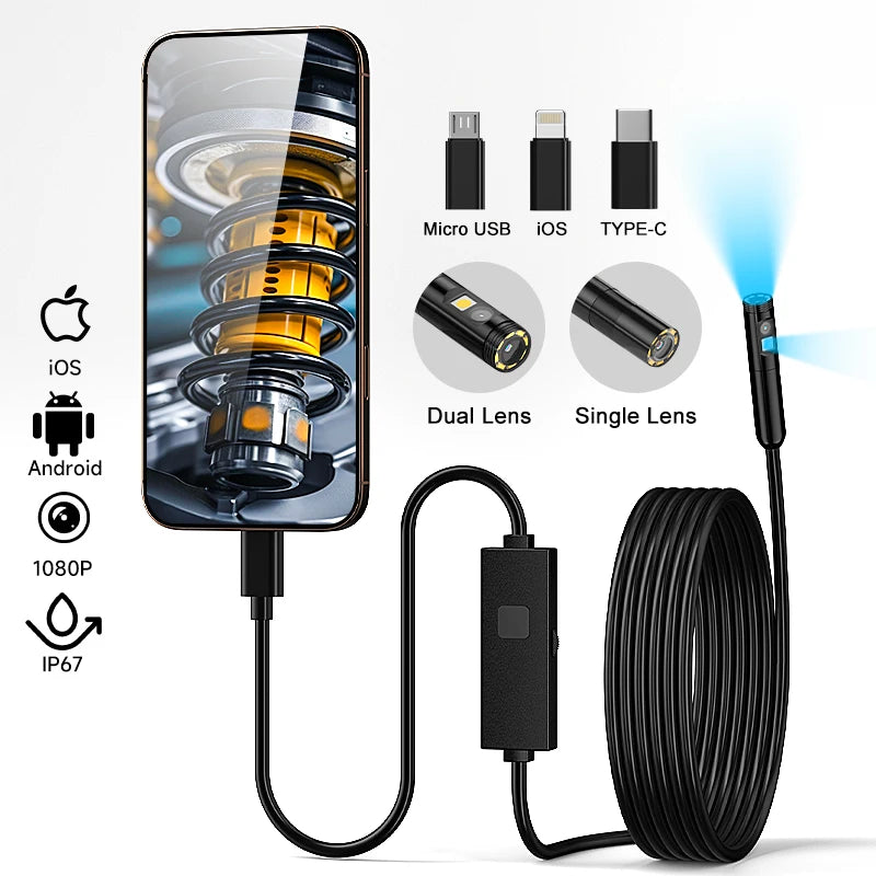 1080p Phone Inspection Camera with Single or Dual Lens product view Main image