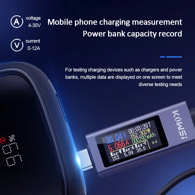 KWS-2302C inline charger measurement and power bank capacity display