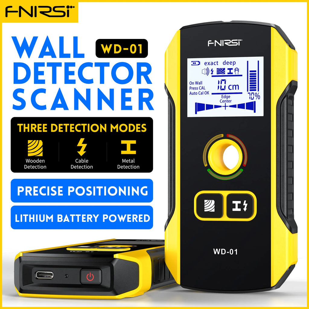 FNIRSI WD wall scanner modes for studs metal and live AC wiring