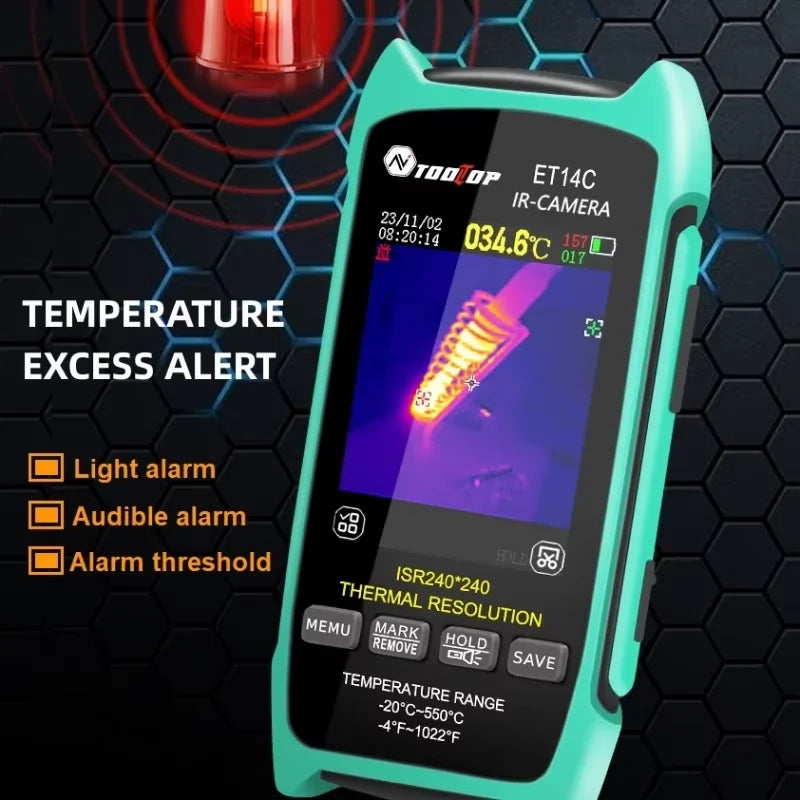 TOOLTOP ET14C configurable sound and light temperature alarm