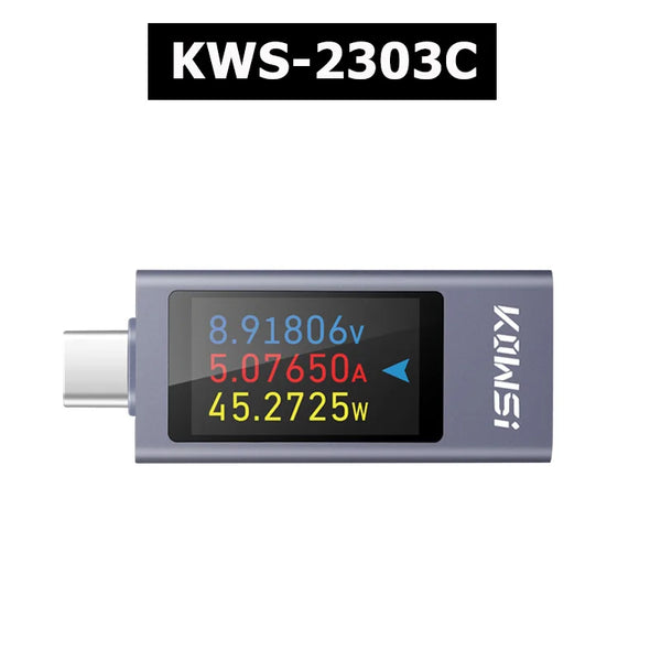 KWS-2303C USB-C power meter front view with color display