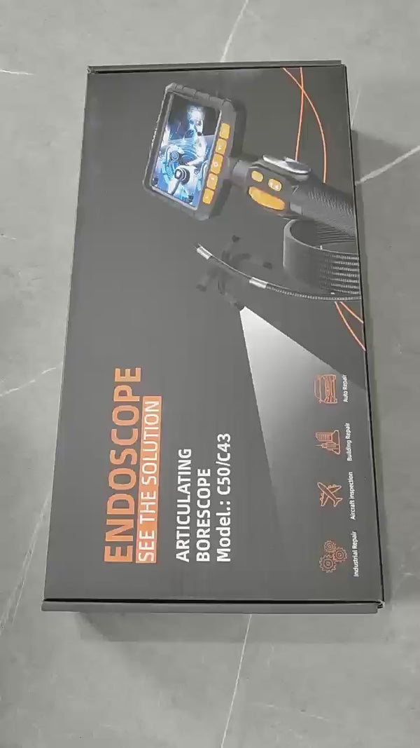 6 mm Two-Way Articulating Borescope with 1080p Recording